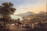 Gabriel Lory fils Seen City of Neuchatel oil painting